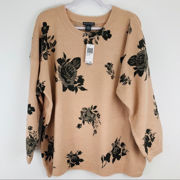 Chelsea & Theodore NWT Floral Print Sweater - Picture 2 of 5